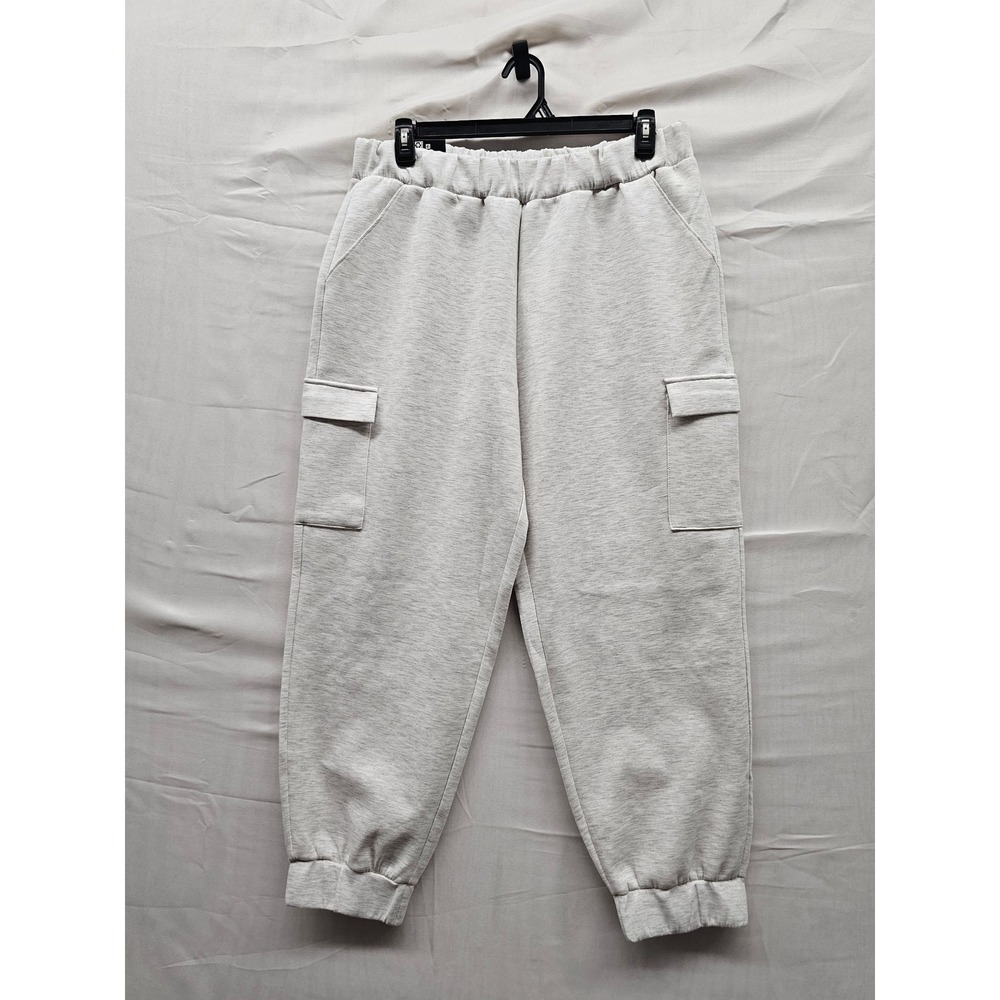 Express Womens Cargo Jogger Pants Grey Viscose Blend Relaxed Size XL